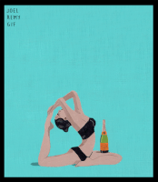 yoga champagne GIF by joelremygif