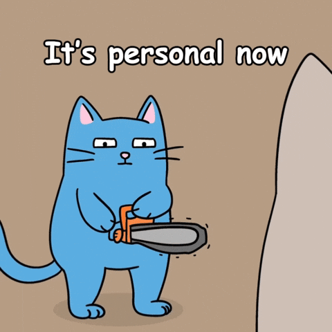 Crashing Blue Cat GIF