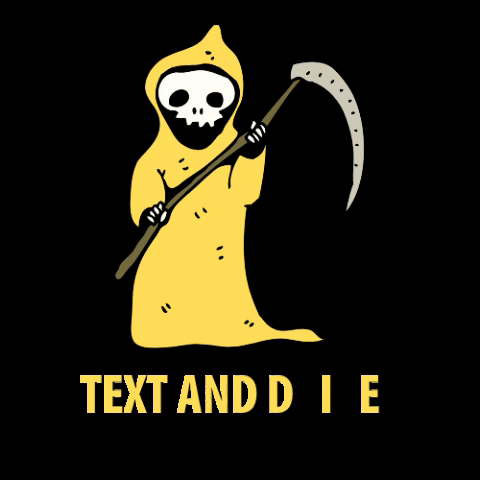 Piocy giphygifmaker death skeleton texting GIF
