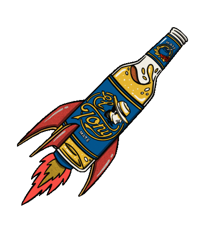 Rocket Bottle Sticker by El Tony Mate