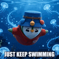 Penguin Swimming GIF by ZaddyFi