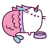 Mermaid Cat Bowl Sticker by Pusheen