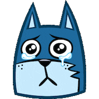 Sad Cat Sticker by Holler Studios
