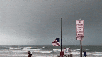 Strong Surf Seen Amid Wild Winds at Florida Beach