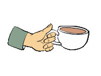 gebauermedia coffee morning hand cup Sticker