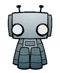 zeroskvlls robot emo sitting little robot Sticker