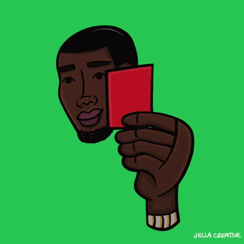 Warning Red Card GIF by JellaCreative