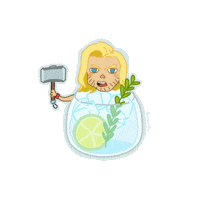 Apeirently alcohol avengers thor gin Sticker