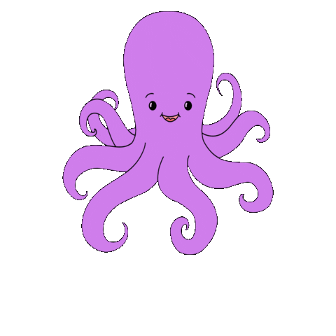 Happy Octopus Sticker by Alex The Astronaut