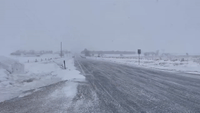 High Winds Whip Snow Across Colorado Highway Amid Winter Storm