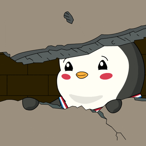 Scared Penguin GIF by Pudgy Penguins