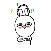 dongddal headphone 토끼 음악 노래 Sticker