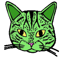 mayglendesign cat halloween green zombie Sticker