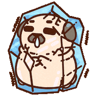 Shaking Ice Cold Sticker by Puglie Pug