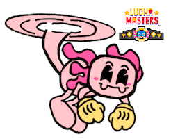Axoloteluchador game cartoon pink fly Sticker
