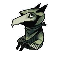 laurukio looking nervous creature sitting Sticker