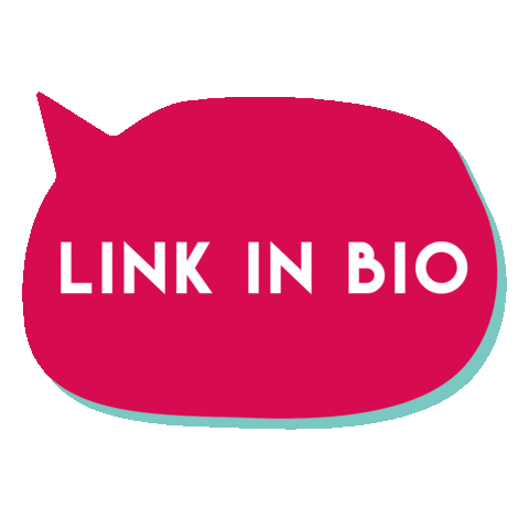 TheBrandnewstudio giphyupload link in bio speech bubble pink and blue Sticker