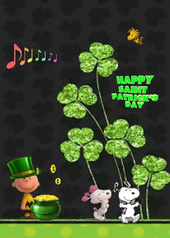 vickietimmons charlie and snoopy st patricks day GIF