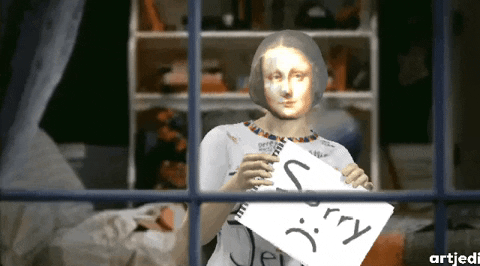 artjedi classicmotionart artjedi mona lisa triste mona lisa sad GIF