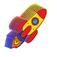 Twistrek flying rocket zoom twistrek Sticker