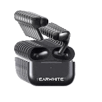 earwhite music cool black head Sticker