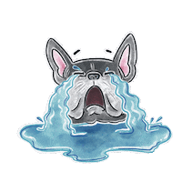 stefdubbs sad cry tears frenchie Sticker