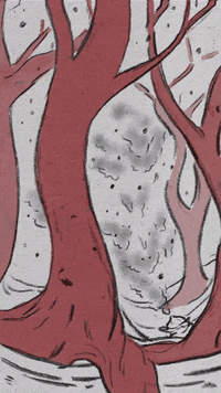 BaileyJThomas creepy eye eyeroll trees GIF