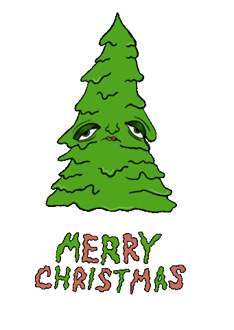 Tired Merry Christmas Sticker