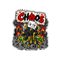 Chaos Rich Get Richer Sticker by ZTIKIX