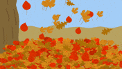 raking falling leaves GIF
