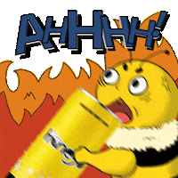 Angry Fire Sticker by honeyBdrink