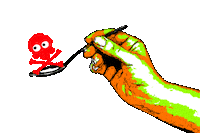 waki_illustration skull spoon poison waki07 Sticker