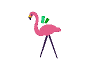 katierogersrabalais wiggle flamingo tiki atomic Sticker