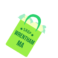 WrenthamPopShop shopping bag massachusetts shoppingbag Sticker