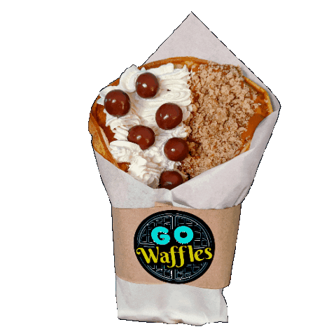 GoWaffles giphyupload sweet spin dessert Sticker