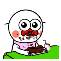 Eat Chocolate Cake Sticker by kwaesam
