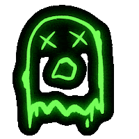 Cyberzcrew green neon ghost boo Sticker