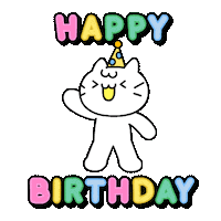Happy Birthday Cat Sticker by Mikitti