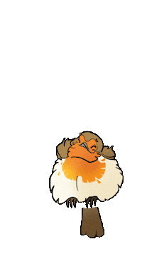 thais-illustration red animal surprise bird Sticker