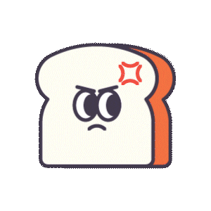 Angry Toast Sticker by OrangeYouGlad Design