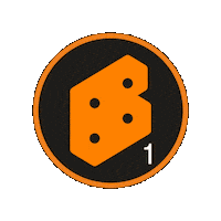 Orange Bb Sticker by Beyond Bouldering