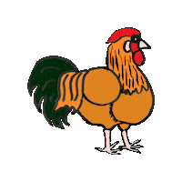 Farming Rooster Sticker