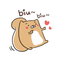 yukiyu4384 heart squirrel yupi 心 Sticker