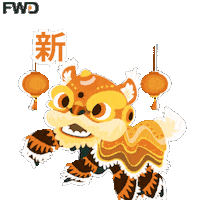 New Year Orange Sticker by FWD Insurance Group