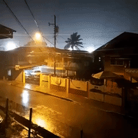 Tropical Storm Bret Drenches Neighborhood in Trinidad