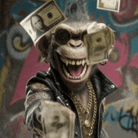 wallzydigital money monkey dollar make it rain GIF
