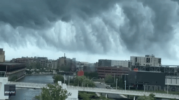 'Looks Like a Waterfall': Ominous Clouds Loom Over Downtown Milwaukee