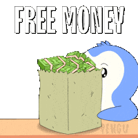 Give Free Money Sticker by Pudgy Penguins