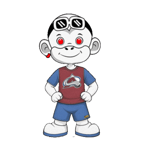 Colorado Avalanche White Monkey Sticker by Zhot