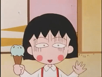 anime japan run away exit chibi maruko GIF